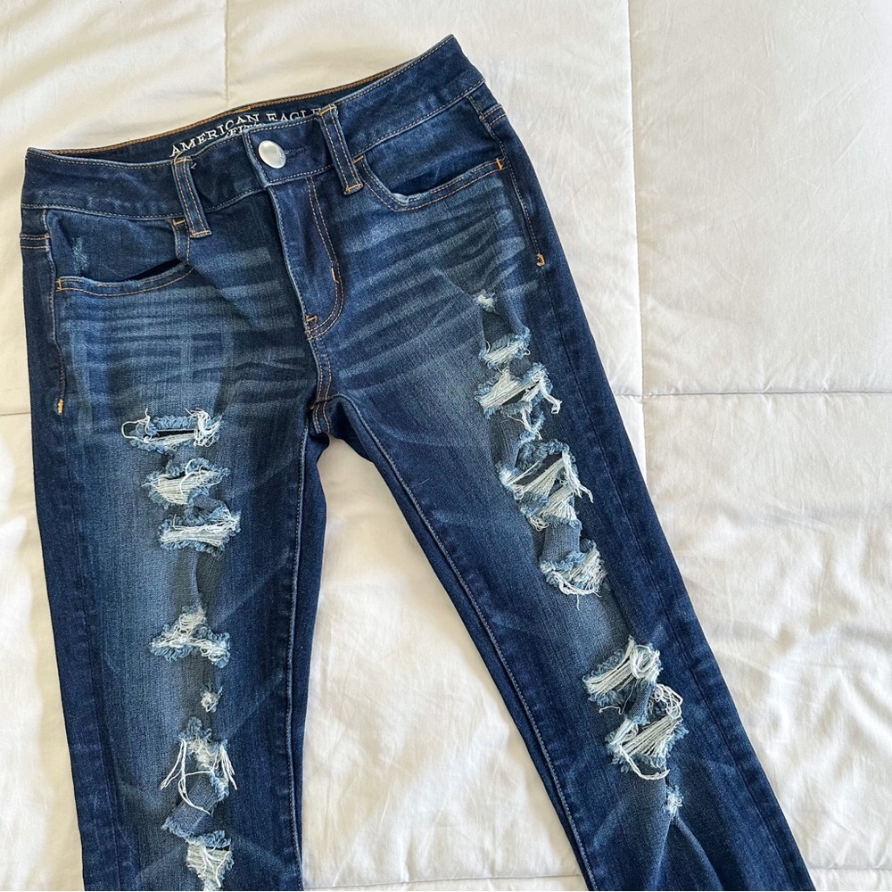 American Eagle 360 Super Stretch Skinny Jeans | Women’s Medium Wash | Low-Rise